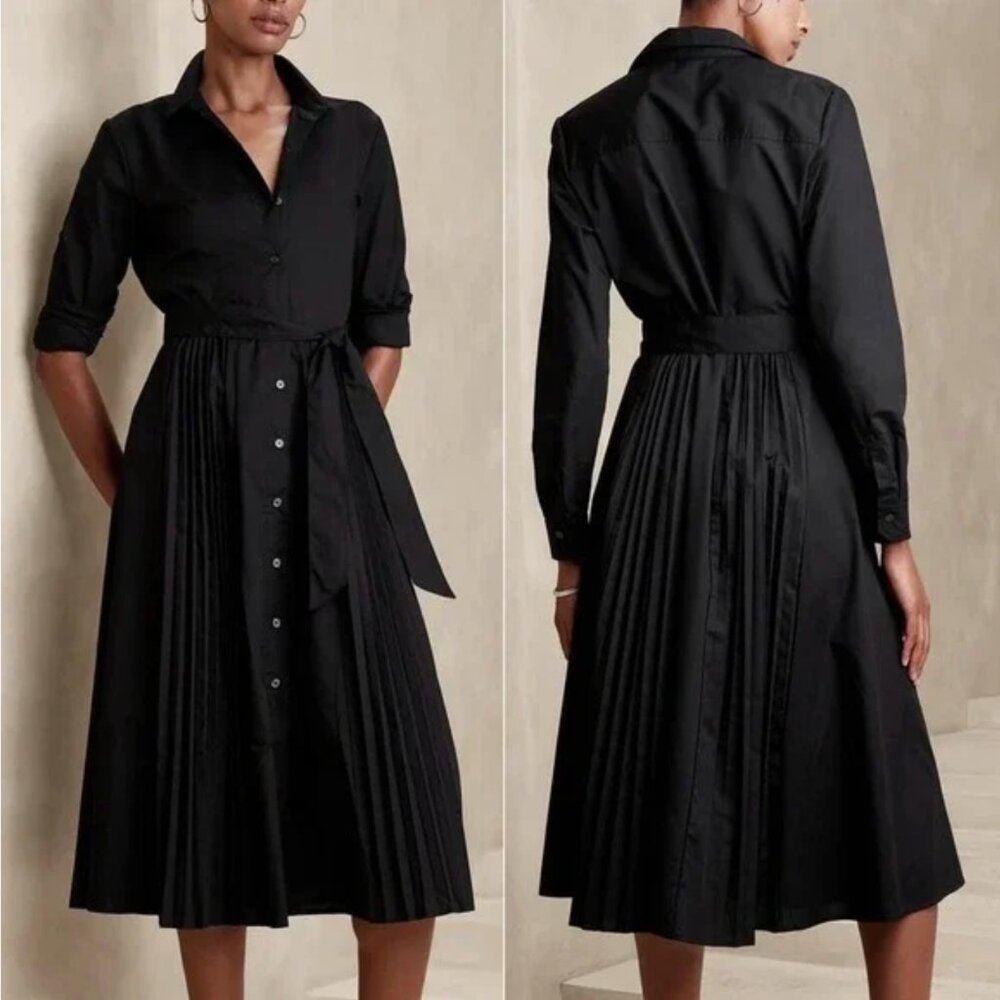Banana Republic Pleated Shirt-Dress, like NEW! Size 4
